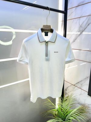 Hugo_Boss White Collar Neck Premium Polo T-shirt F3396-WH