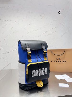 Coach_Track_Backpack_Colorblock_Signature_Canvas_Orange_Accents_With_Dust_Cover_&_Carry_Bag