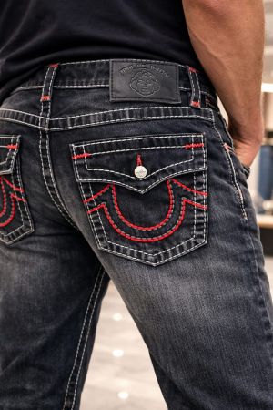 True Religio n Black Shade Boot cut Premium Imported Stretchable lycra fabric Denim with back flap pocket Design 3781
