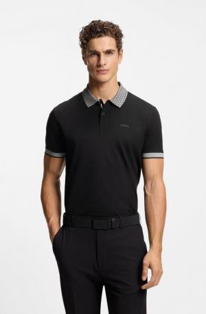 Hugo_Boss Black Collar Neck Premium Polo T-shirt F3396-B1
