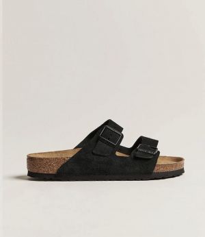 Birkenstock arizona Black suede with sole branding 1505