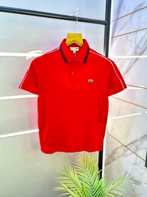 Lacost e Red Polo Premium Collar Neck T-shirt F2997-RE