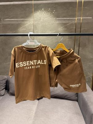 SALE ESSENTIAL_S BROWN KIDS CORD SET TSHIRT SHORTS