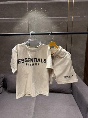 SALE ESSENTIAL_S CREME  KIDS CORD SET TSHIRT SHORTS