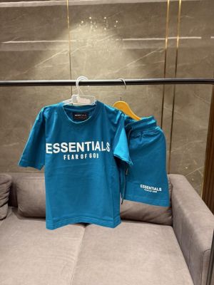 SALE ESSENTIAL_S BLUE  KIDS CORD SET TSHIRT SHORTS
