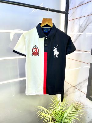 Ralp h Lauren Polo Black Premium Collar Neck T-shirt F2830-BL