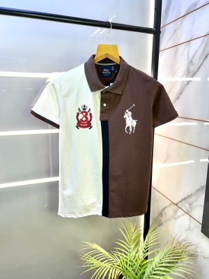 Ralp h Lauren Polo Dark Brown Premium Collar Neck T-shirt F2830-DBR