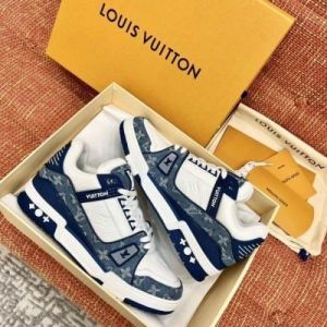 Louiis Vuittton LV Monogram Trainer Blue White With Accessories