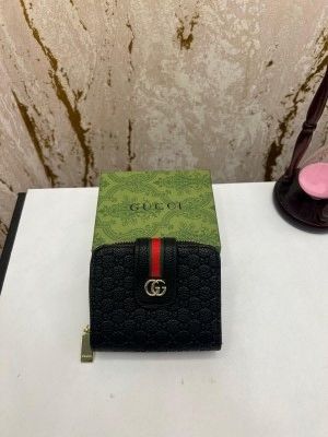 GUCC_I PREMIUM WALLET WITH OG BOX AAA 9111 EMBOSSED BLACK