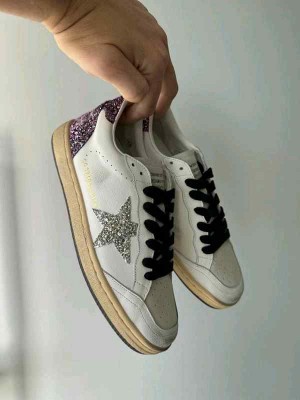 Golden Goose Ball Star White Purple Silver