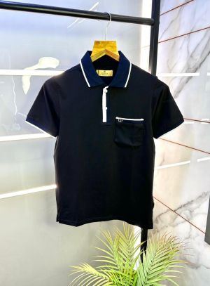 Gucc i Black Premium Collar Neck Polo T-shirt F2952-BL