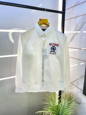 Tommy_Hilfiger White Oxford Lycra Premium Shirts F2748-WH