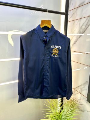 Tommy_Hilfiger Navy Oxford Lycra Premium Shirts F2748-NY