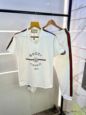 Gucc i Imported White Super Premium Track Suit With Brand Carry Bag F2421-WH