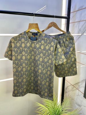 Loui s Vuitton Imported Grey Monogram Super Premium Cord Set With Brand Carry Bag F2434-GY