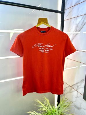 Emporio Arman_i Red Premium Round Neck Polo T-shirt F2883-RE