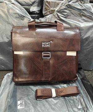 Mont Blanc Heritage Structured Flap Laptop Bag Coffee (V-3308-1)