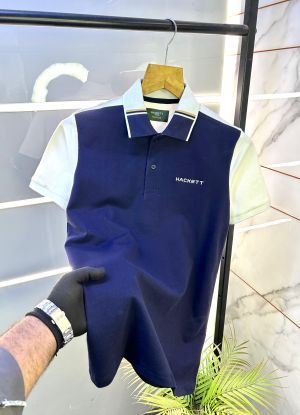 Aston Martin Hacket t Navy Polo Premium Collar Neck T-shirt F2875-NY