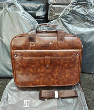 Mont Blanc Vintage Classic Leather Laptop Bag (5609-1)