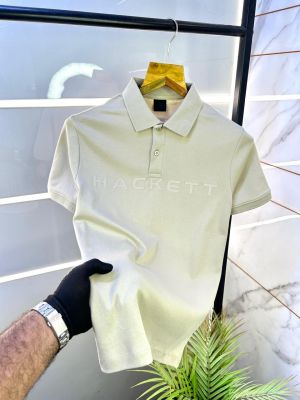 Aston Martin Hacket t Beige Polo Premium Collar Neck T-shirt F3049-BE2