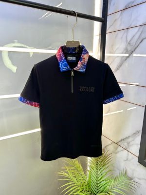 Versace Black Imported Collar Neck Premium Polo T-shirt F3425-B2