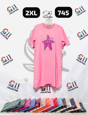 Long t shirt half sleeve front print