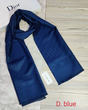 Christian_Dior_Dark_Blue_Tonal_Oblique_Monogram_Logo_Luxury_Cotton_Pashmina_Scarf_With_Polythene