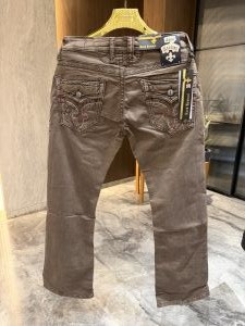 ROCK REVIVAL WASHED DARK BROWN PREMIUM QUALITY DENIM