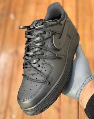 Nik_e Custom Airforce 1 Black Leather Rope Fix