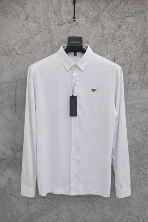 Emporio Arman_i Chest Logo Japanese Lycra Full Sleeves Stichless Shirt White 
