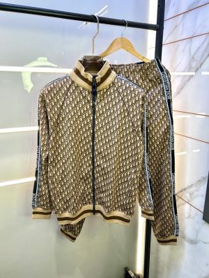 Christian Dio r Imported Brown Monogram Premium Track Suit Brand Carry Bag Packing F3284-BR