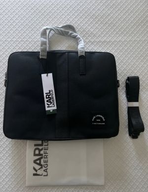 KAR.L LAGERFIELD BLACK PREMIUM CLASSIC LAPTOP BAG TRAVELLING BAG
