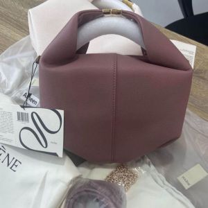 Polene Beri Textured Leather Shoulder Bag With Box And Dust Bag (Lilac Purple) (P06594)