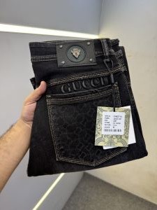 GUCC-I PREMIUM BLACK DENIM JEANS STRAIGHT FIT LENGHT 41