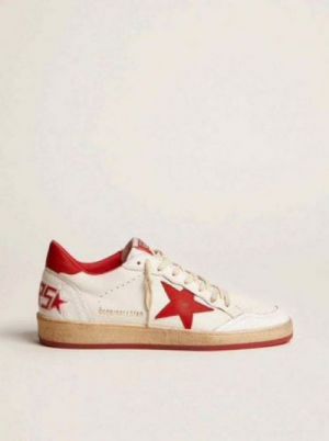 GOLDN GOOSE BALL STAR LOW WHITE RED FIX 
