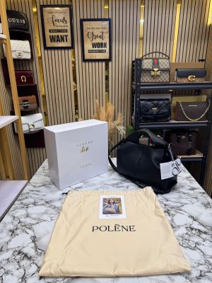 Polene Numero Big Neuf Leather Shoulder Bag (Black-P06758)