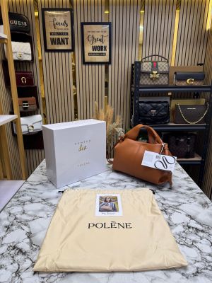 Polene Numero Big Neuf Leather Shoulder Bag (Brown-P06758)