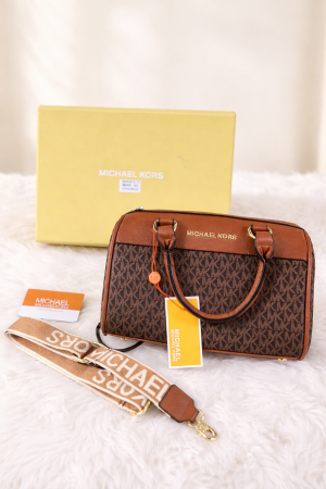 MICHAEL_KORS BOSTON HANDBAG WITH OG BOX AND DUST BAG PREMIUM QUALITY (BIEGE BROWN) 6062