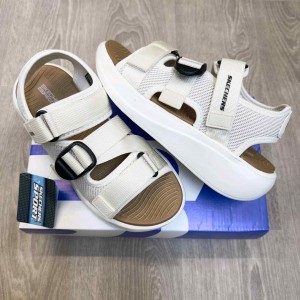 Skecher.s Go Recover Adjustable Straps Cream Beige Sports Sandal