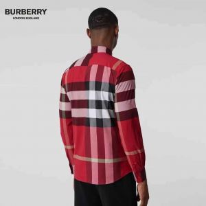 Burberr y Premium Imported Checks Shirt With custom Branded Button Tagging with Printed Design And Brand Packing 3804