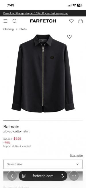 BALMAI N PREMIUM IMPORTED SHIRT-S 1260 WITH BRAND BOX AND CARRY BAG