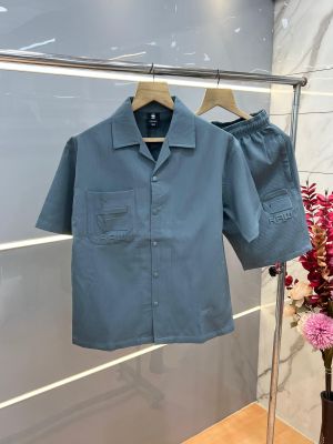 Gstar M Grey Premium Imported Cotton Lycra Fabric Emboss Design Cord Set 3823