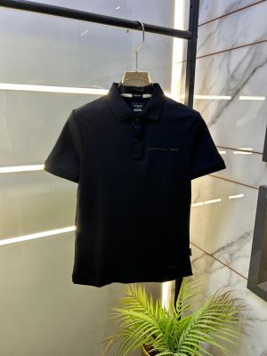 Boss x Porsche Edition Black Collar Neck Premium Polo T-shirt F3430-B1