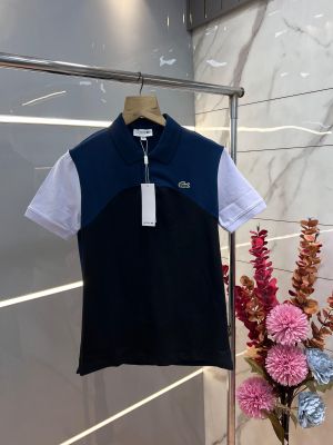 Lacost e Inkblue Premium Cotton Pique fabric Polo Tshirt with Front Design and Embroidered Logo 3456