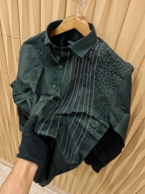 designer party wear shirts green