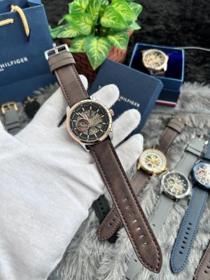 Tommy_Hilfiger Brown Rose Gold Leather Automatic W131