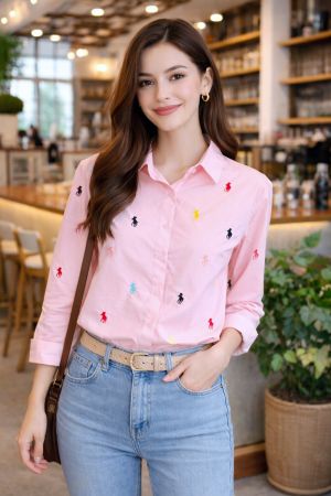 RL POLO LOGO SHIRT PINK S141-PK