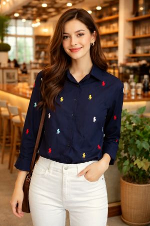 RL POLO LOGO SHIRT NAVY S141-NK
