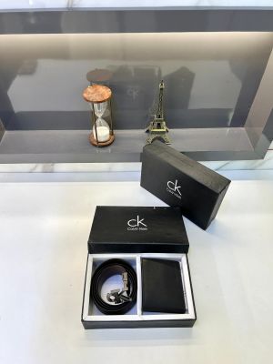 Ck_Calvin Black Wallet & Belt Combo Fa 396