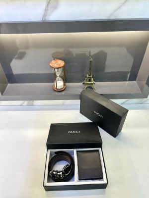 Gucc_i Brown Wallet & belt Combo Fa 399